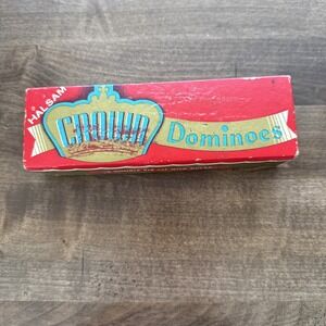 1950s Vintage! Halsam Crown Dominoes Double Six Set With Instructions ~ Used